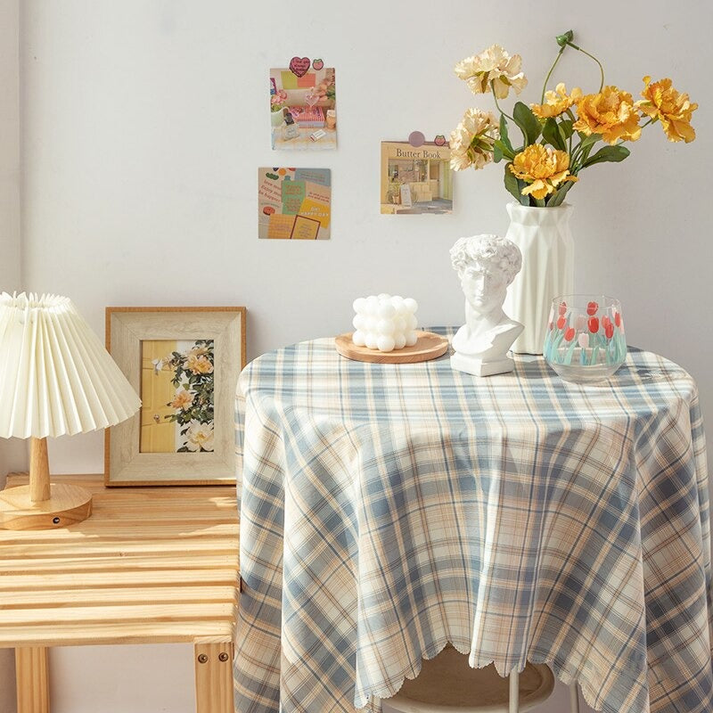 Pastel Plaid Tablecloth AESTHETIC_Art Hoe AESTHETIC_Danish Pastel SUB CATEGORY_Desk Accessories table cloth