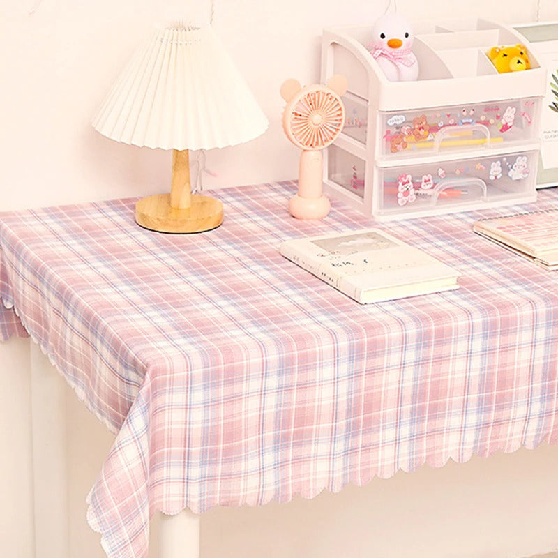 Pastel Plaid Tablecloth AESTHETIC_Art Hoe AESTHETIC_Danish Pastel SUB CATEGORY_Desk Accessories table cloth