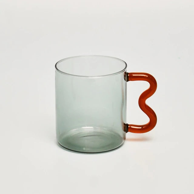 Pastel Glass Wavy Handle Mug SUB CATEGORY_Desk Accessories