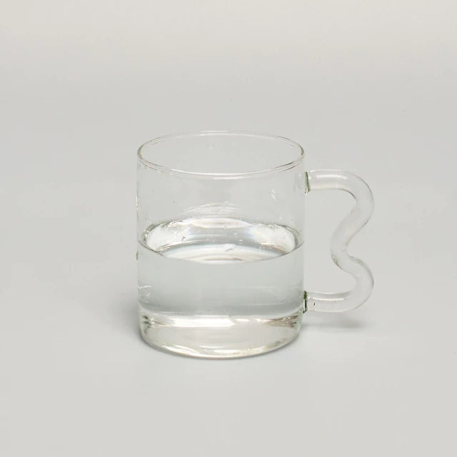 Pastel Glass Wavy Handle Mug SUB CATEGORY_Desk Accessories