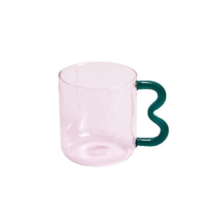 Pastel Glass Wavy Handle Mug SUB CATEGORY_Desk Accessories