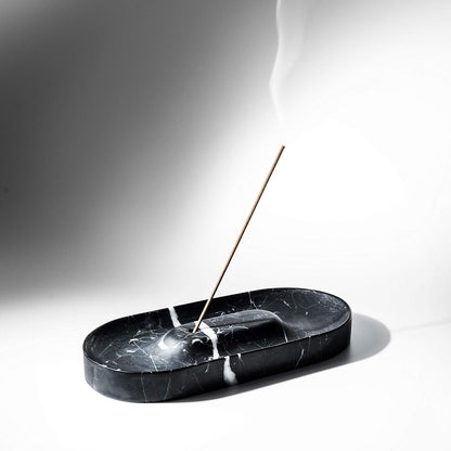 Black Marble Incense Holder | Incense Burner | Incense Tray with Ash Catcher | Marble Decor | Palo Santo Holder, 17Cm X 8Cm X 2Cm Home & Kitchen Home Décor Products Home Fragrance Incense & Incense Holders Incense Holders