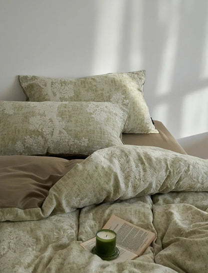 Jacquard Botanical Washed Cotton Bedding Set