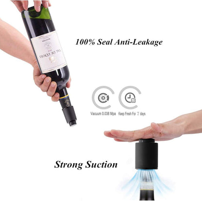 Beeconestore Wine Vacuum Pump Stoppers with Time Scale Record Saver Bottle Preserver Keeps Wine Fresh Reusable Wine Sealer Preserver Plastic Bottle Plug, Black (2 PACK) (Black) Bar & Wine Tools Home & Kitchen Kitchen & Dining Kitchen Utensils & Gadgets Wine Stoppers Wine Stoppers & Pourers