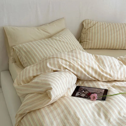 Ultra-Soft Pinstripe Washed Cotton Bedding Set