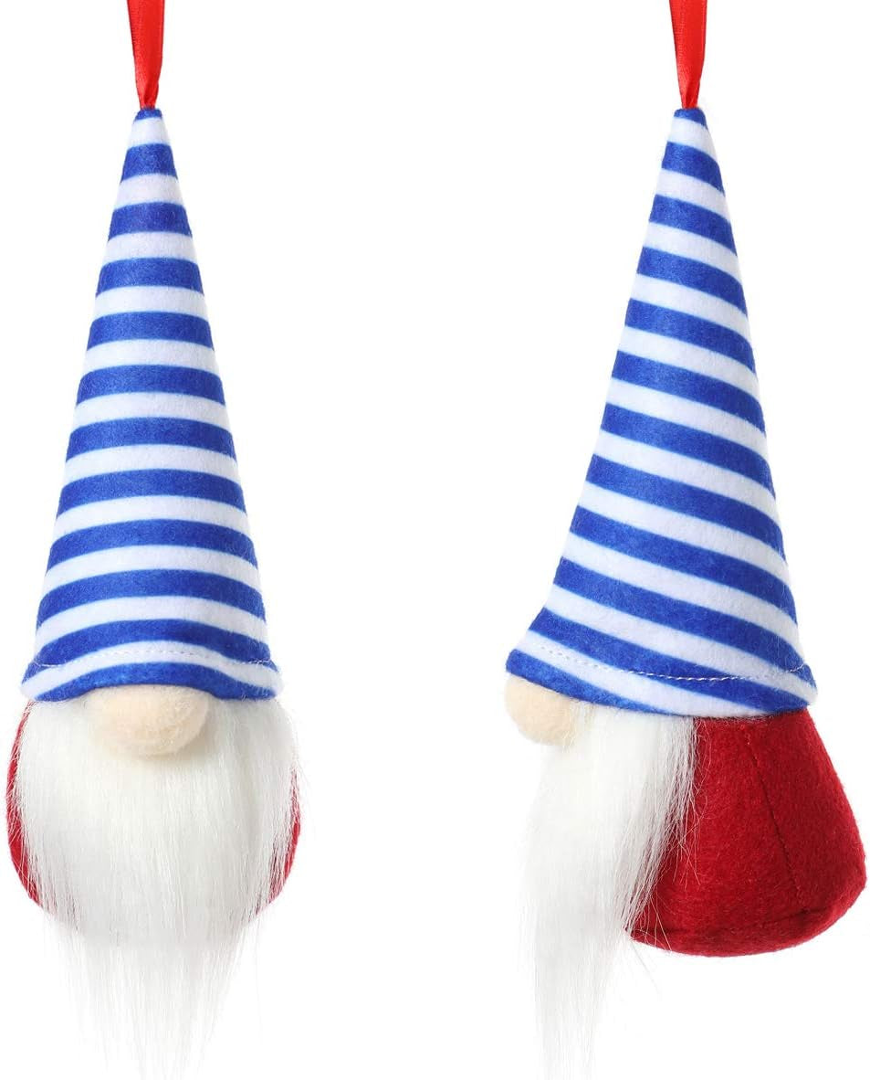 4Th of July Gnome Independence Day Hanging Ornaments Set of 10, Patriotic Gnomes Decorations Handmade Plush Veterana Day Gift Elf Home Wall Decor Hanging Ornaments Home & Kitchen Home Décor Accents Home Décor Products