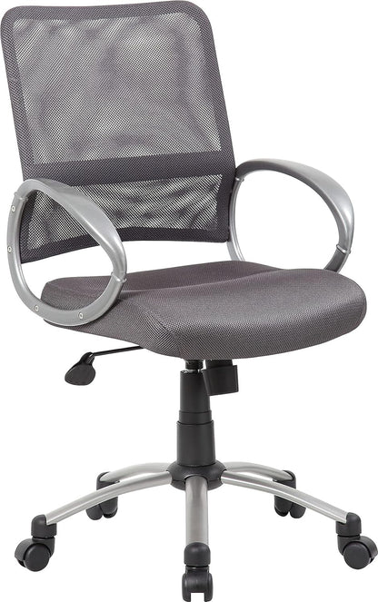 Boss Office Products Mesh Back Task Chair with Pewter Finish in Orange Furniture Home & Kitchen Home Office Chairs Home Office Desk Chairs Home Office Furniture