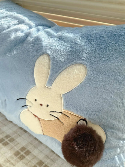 Cloud-Like Plush Tufted Bowknot Fleece Bedding Set