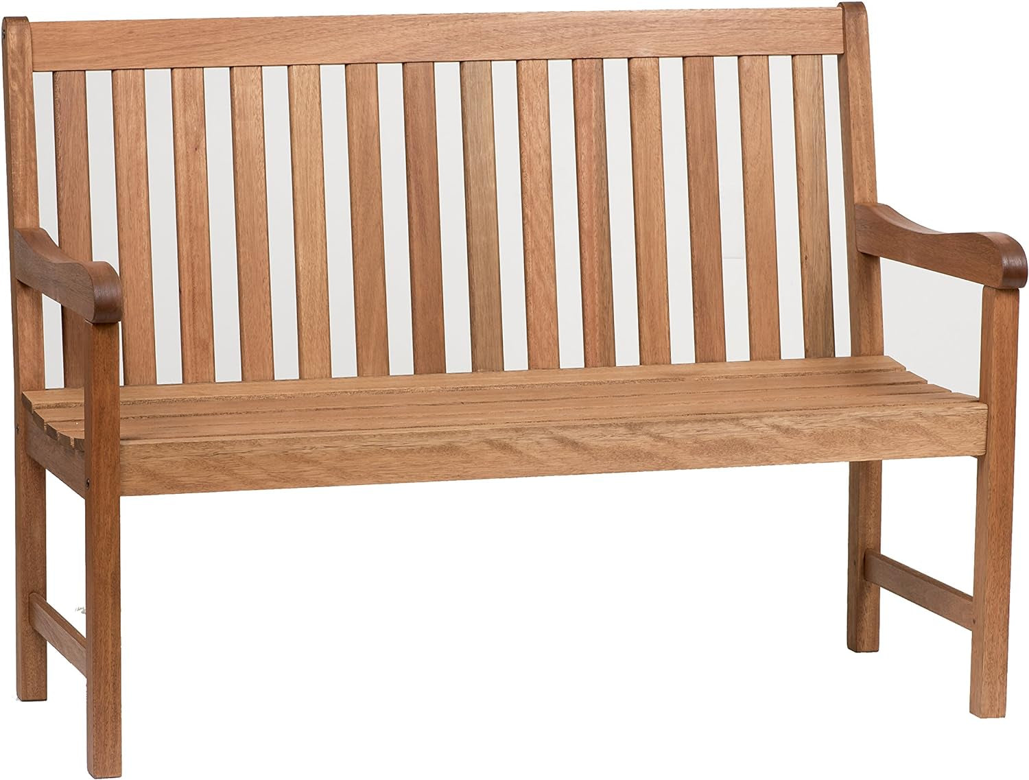 Amazonia Milano 5-Feet Patio Bench | Eucalyptus Wood | Ideal for Outdoors and Indoors, Light Brown Benches Lawn & Garden Patio Patio Furniture & Accessories Patio Seating