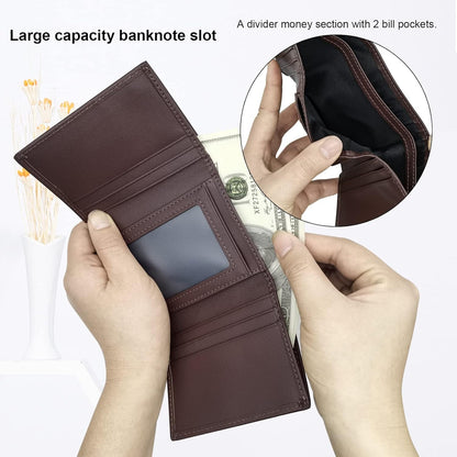 Doeboe Trifold Airtag Wallet for Men Women Genuine Leather, Minimalist RFID Wallet for Apple Air Tag Tracker, Men'S Leather Trifold Wallet for Credit Card, Cash, Large Capacity, Airtags Accessories Accessories Card Cases & Money Organizers Clothing Men Shoes & Jewelry Wallets