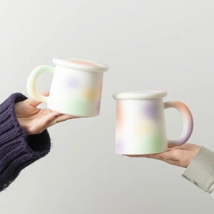 Frosted Ombre Ceramic Mug with Lid