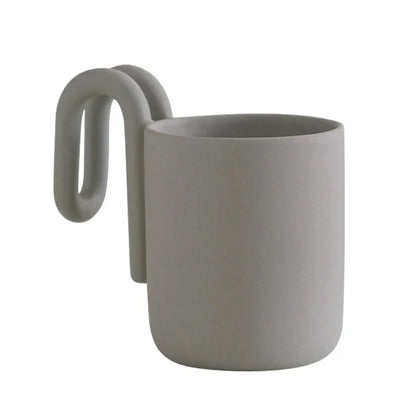 Sculptural Loop Handle Frosted Ceramic Mug