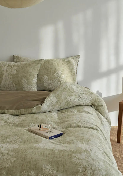 Jacquard Botanical Washed Cotton Bedding Set