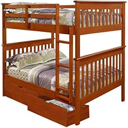 Donco Kids Austin Mission Twin over Full Dark Grey Bunkbed with Twin Trundle Bedroom Furniture Beds Frames & Bases Furniture Home & Kitchen