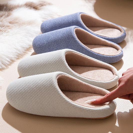 Soft Ribbed Cotton House Slippers