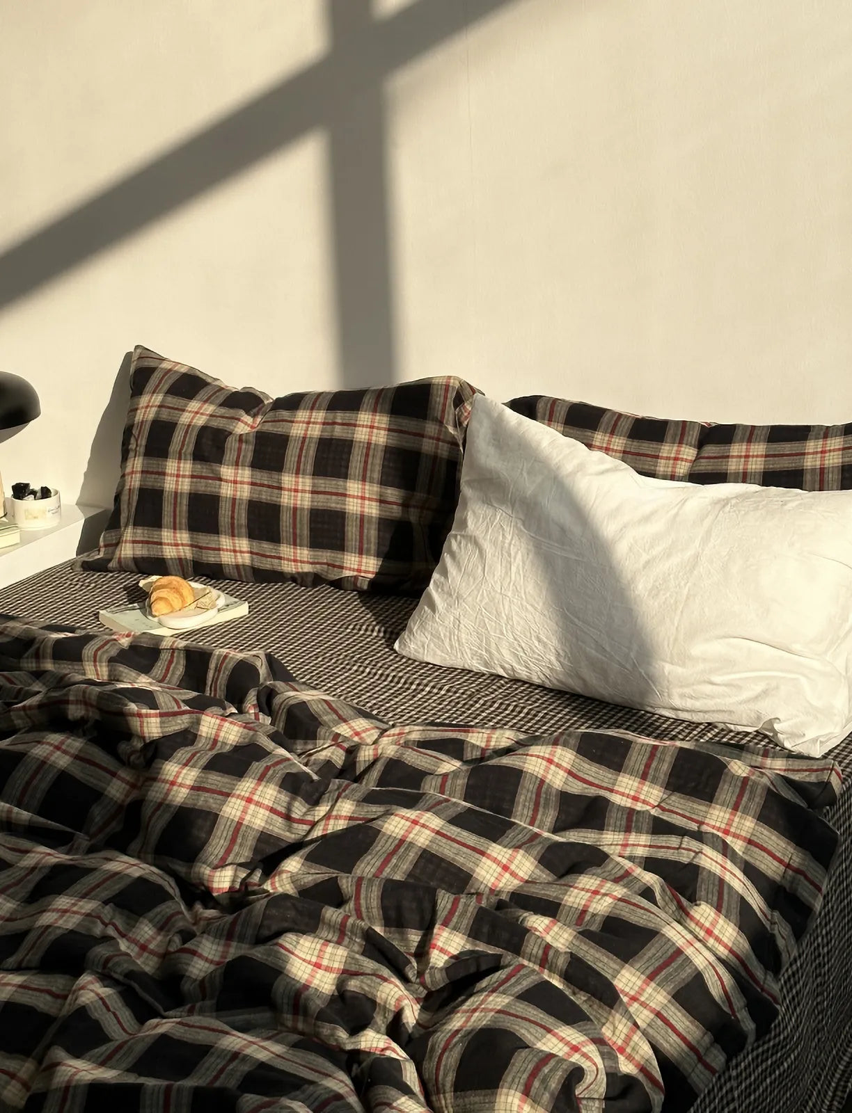 Textured Tartan Plaid & Gingham Washed Cotton Bedding Set