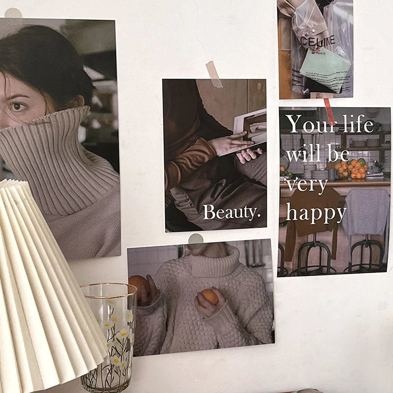 Vintage Parisian Film Aesthetic Wall Collage Kit