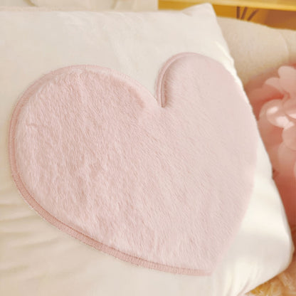 Pink Plush Hearts Cushion Cover