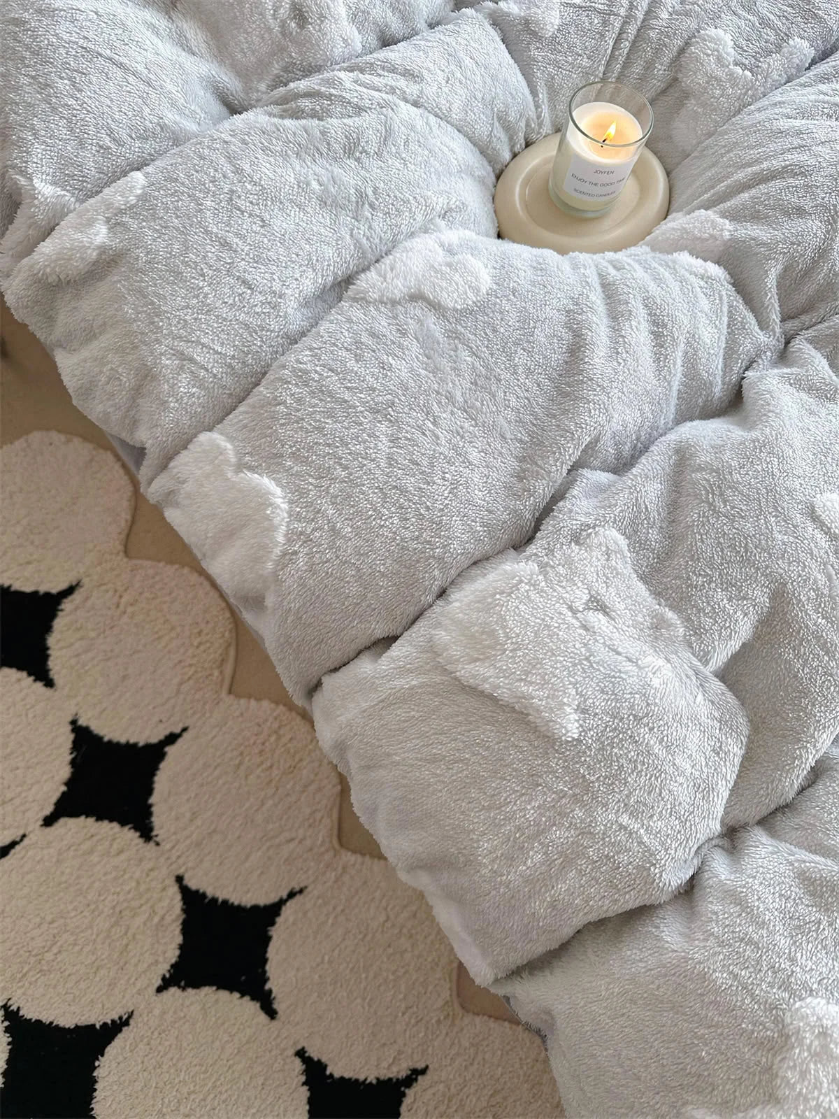 Plush Teddy Bear Flannel Fleece Bedding Set