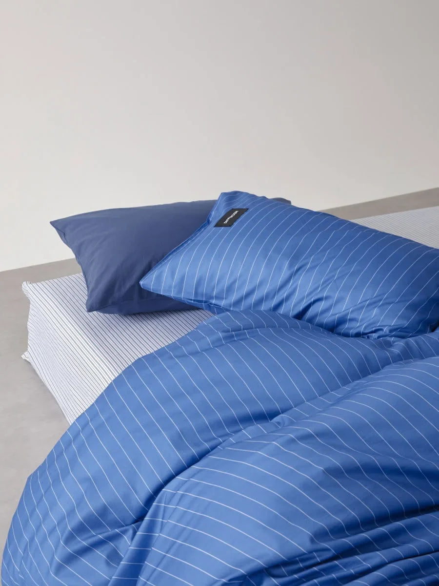 Crisp Pinstripe Washed Cotton Bedding Set