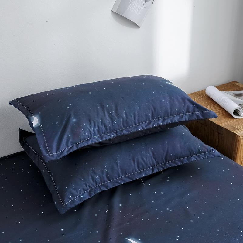 Starry Night Sky Bedding Set bed sheet bedsheets blue deep blue sheet set SUB CATEGORY_Bedding Sets