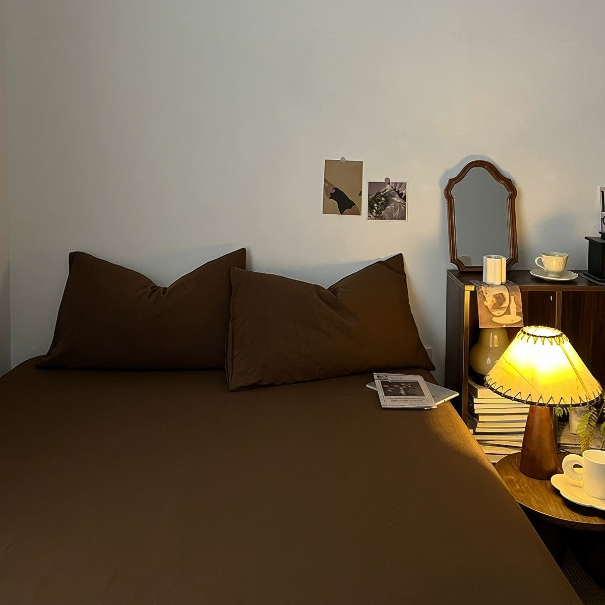 Bettwäscheset in Dunkelbrauntönen