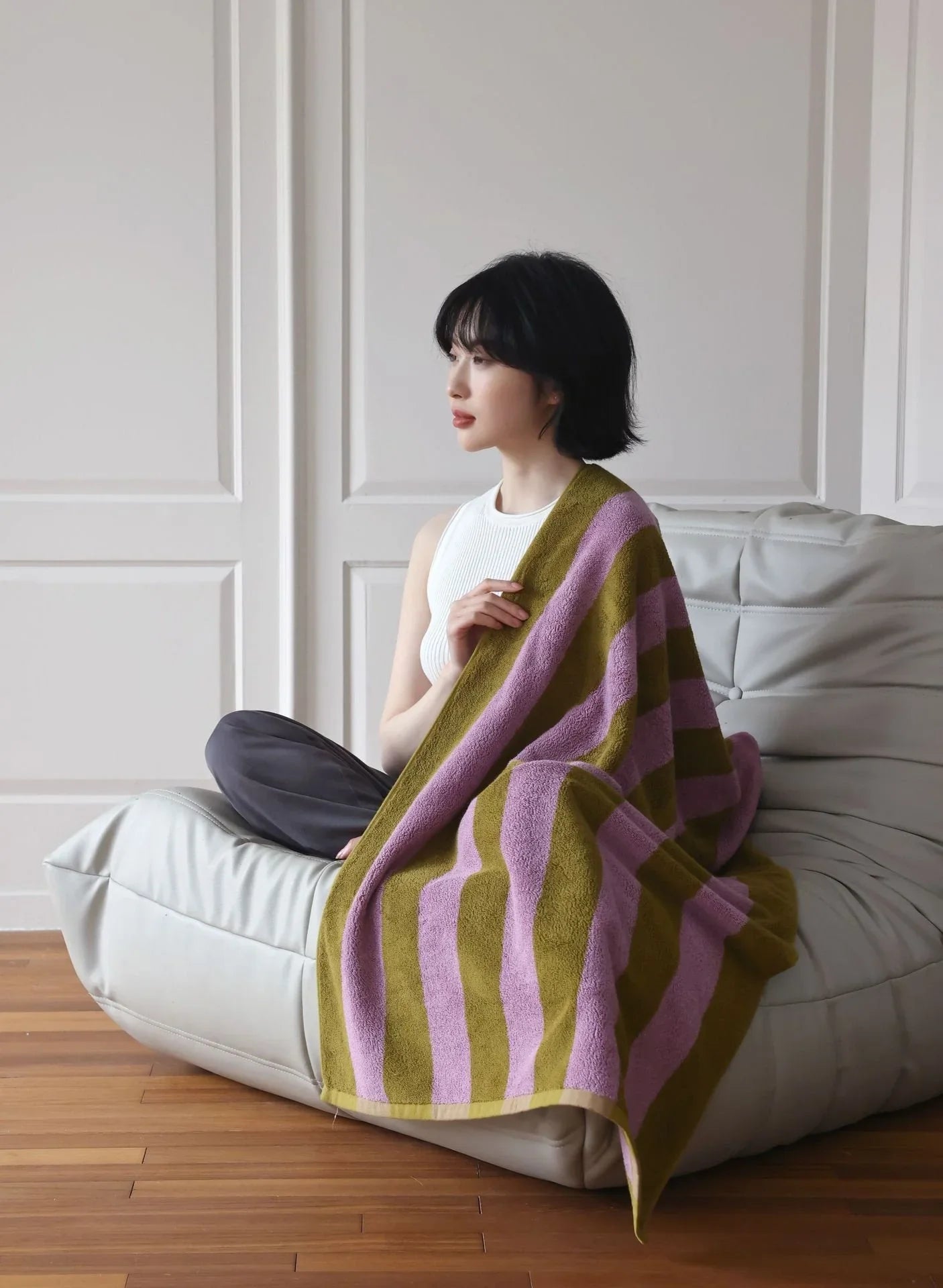 Plush Bold Striped Cotton Towel
