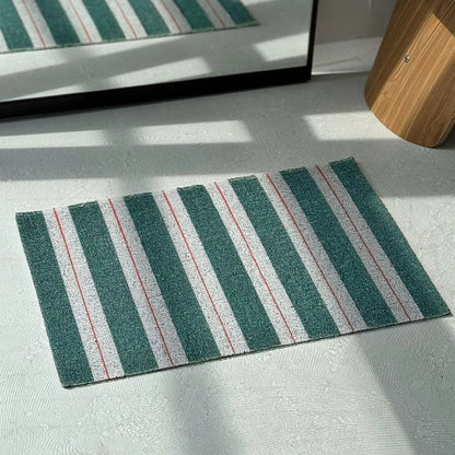 Textured Pinstripe PVC Coil Accent Rug