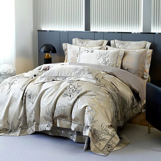 Alma Luxury Vintage Floral Jacquard Bedding Set