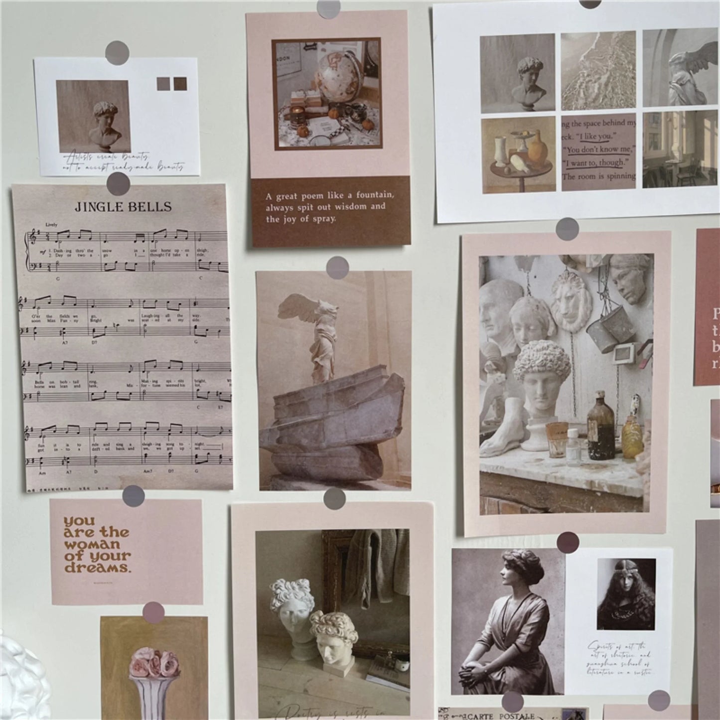 Vintage Academia Kraft Paper Wall Collage Kit