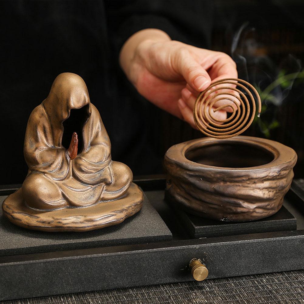 Meditative Monk Incense Burner