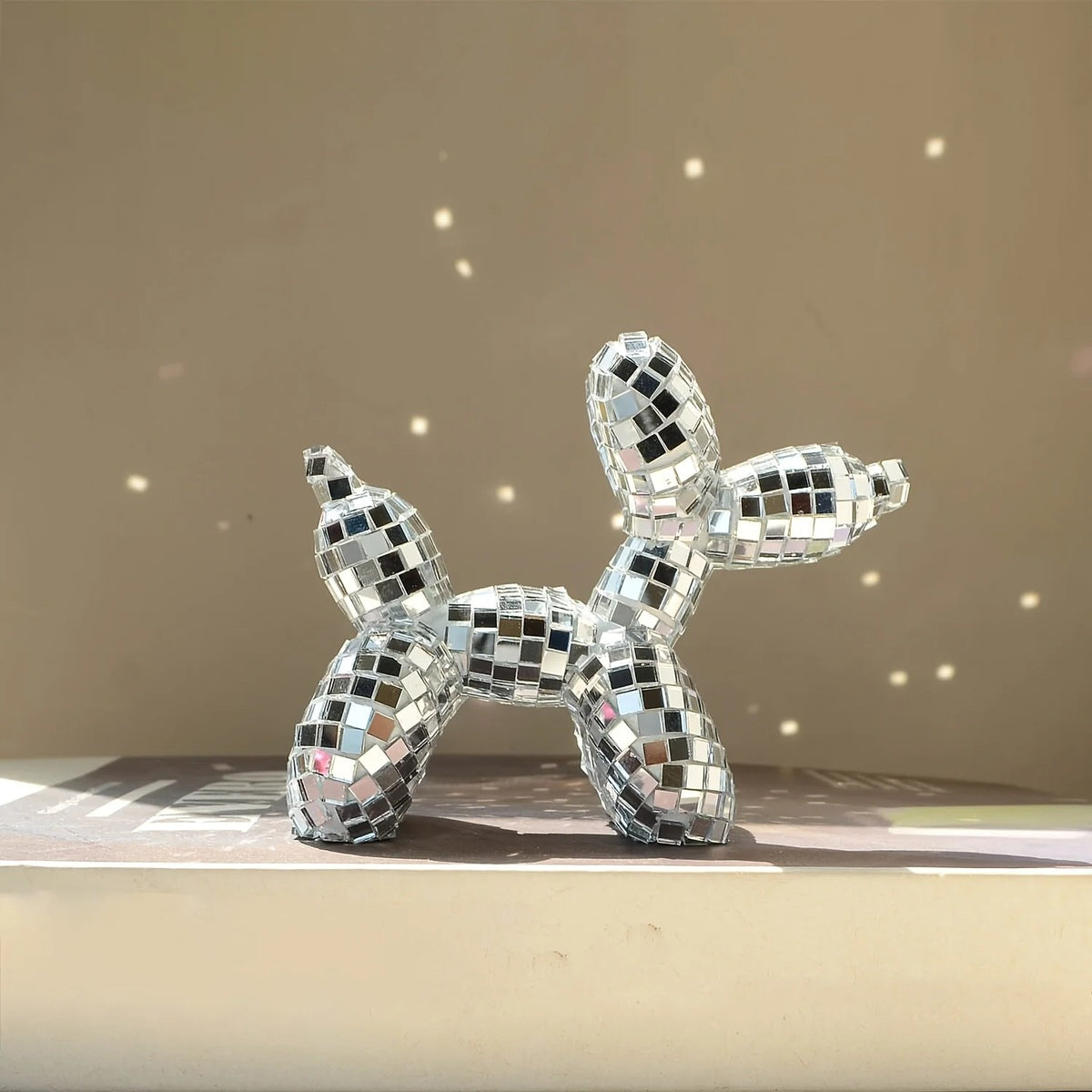 Mini Disco Balloon Dog Decor Sculpture