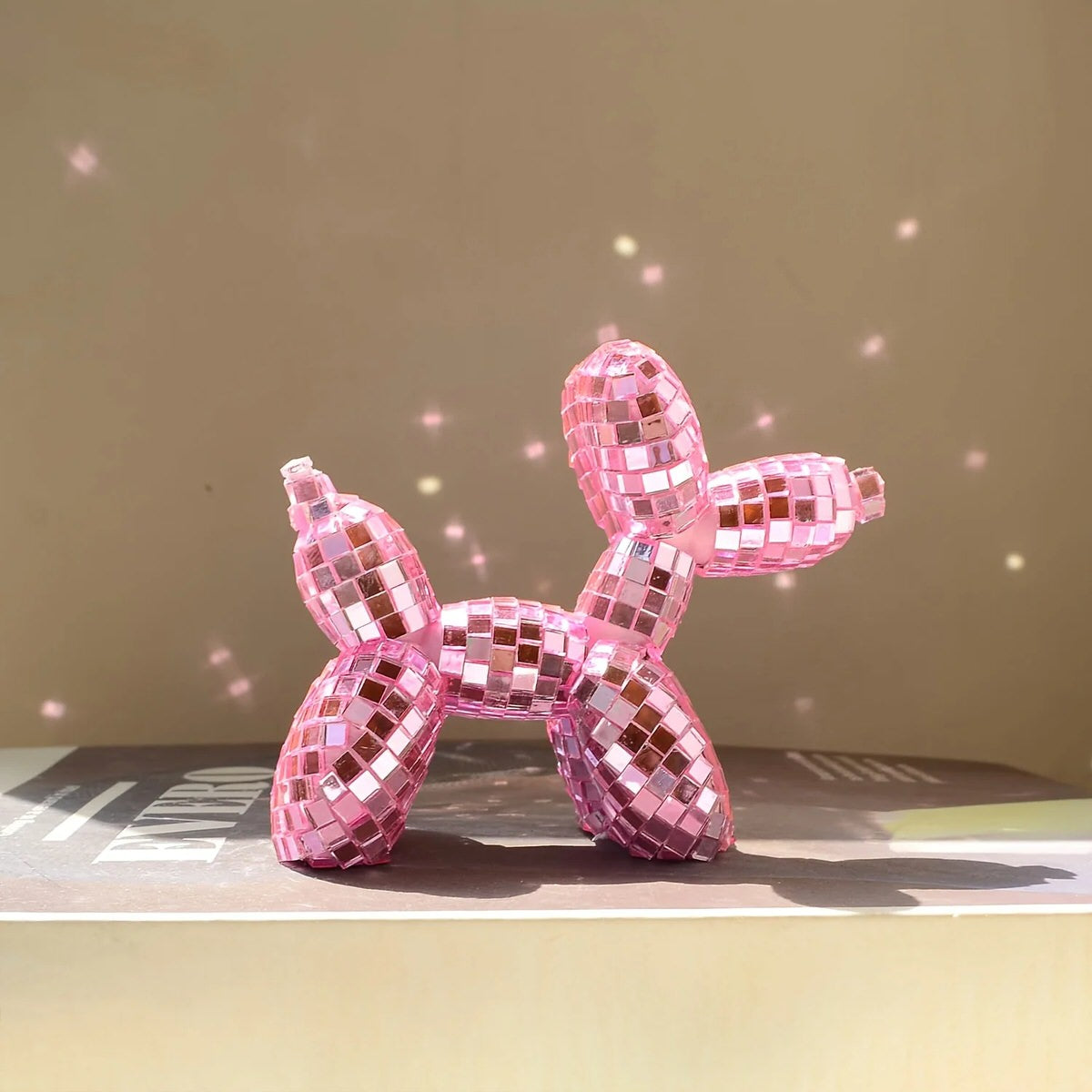 Mini Disco Balloon Dog Decor Sculpture