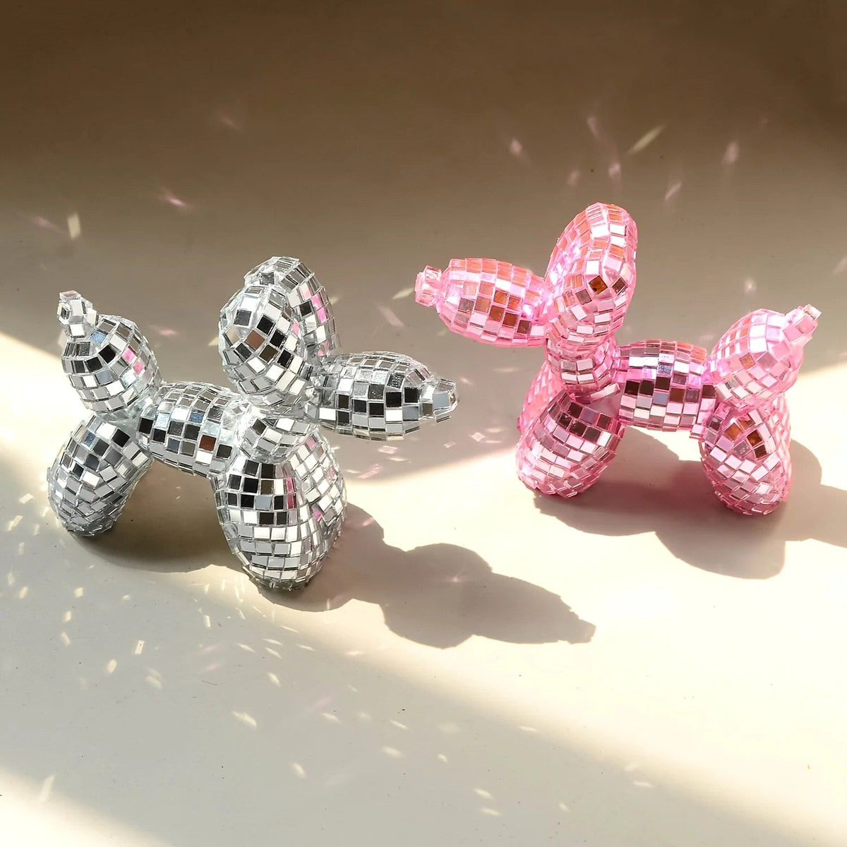 Mini Disco Balloon Dog Decor Sculpture