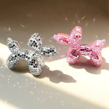 Mini Disco Balloon Dog Decor Sculpture
