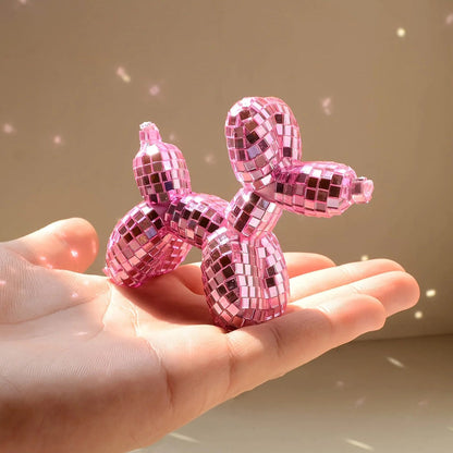 Mini Disco Balloon Dog Decor Sculpture
