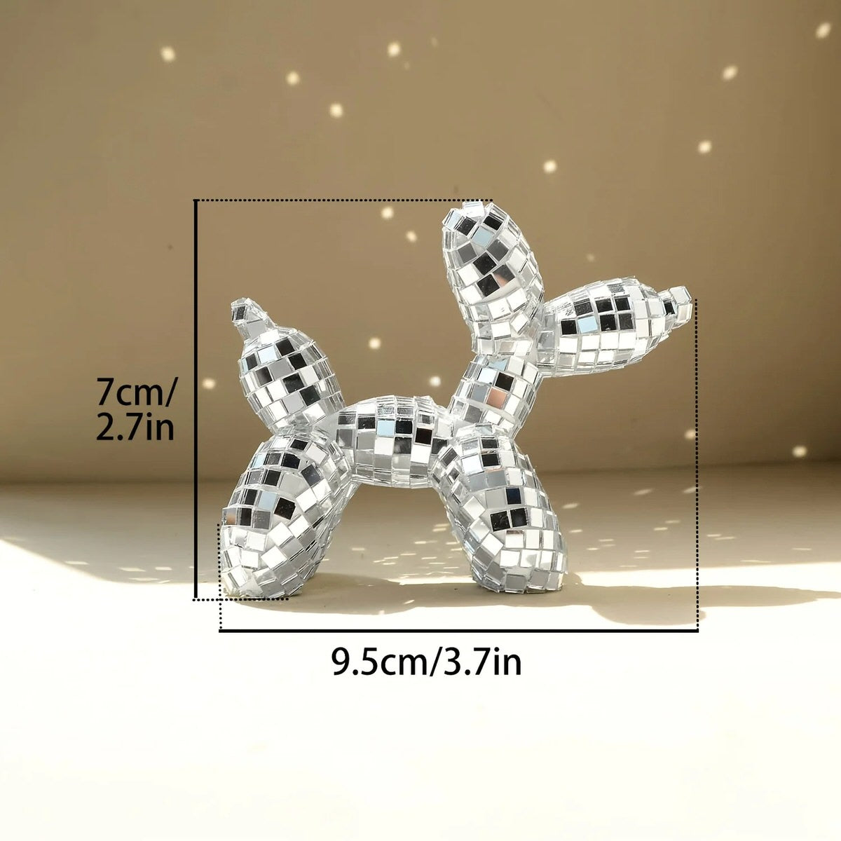 Mini Disco Balloon Dog Decor Sculpture