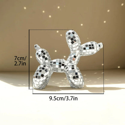 Mini Disco Balloon Dog Decor Sculpture