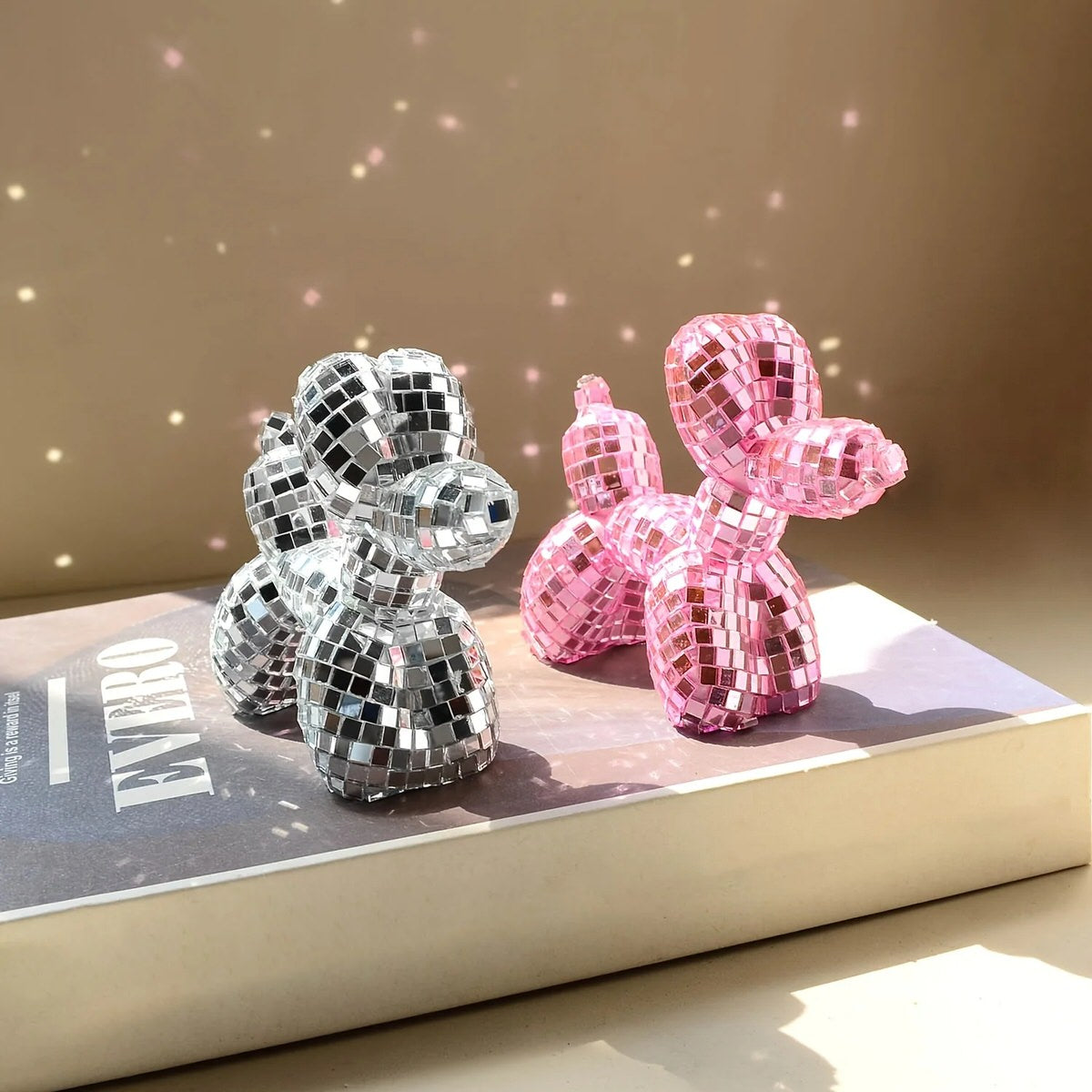 Mini Disco Balloon Dog Decor Sculpture