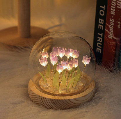 DIY Mini Tulip Flower Night Lights bedside lamp diy decor night lamp