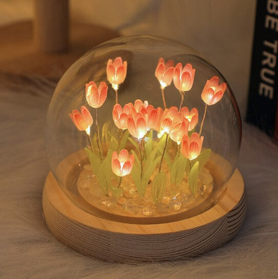 DIY Mini Tulip Flower Night Lights bedside lamp diy decor night lamp