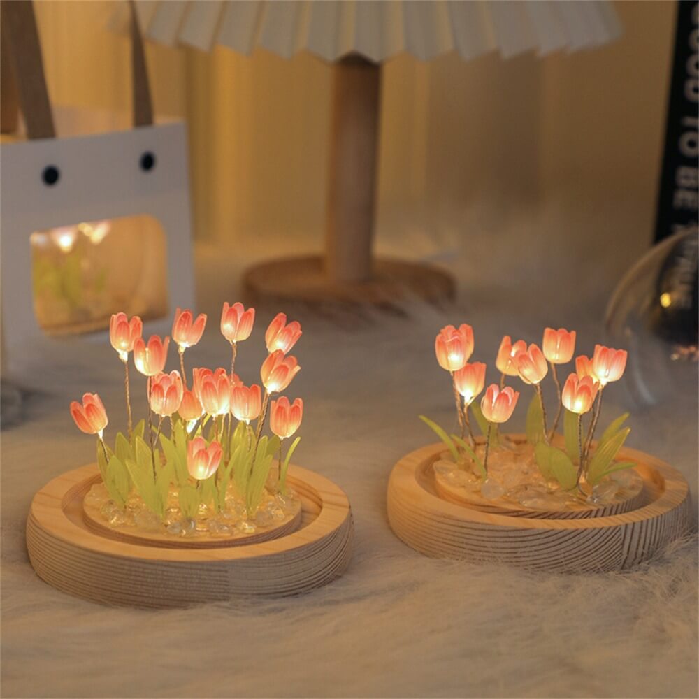 DIY Mini Tulip Flower Night Lights bedside lamp diy decor night lamp