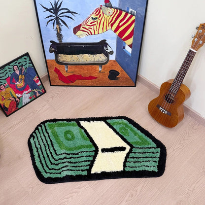 Dollar Cash Stack Tufted Rug