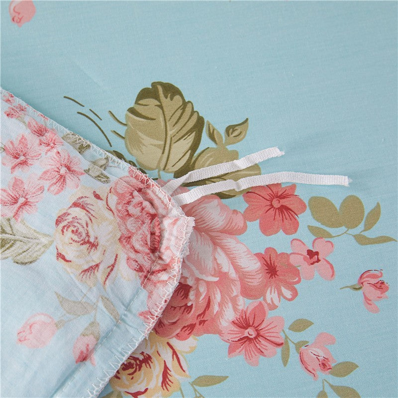 Anais Romantic Floral Ruffled Cotton Bedding Set