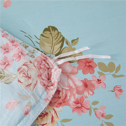Anais Romantic Floral Ruffled Cotton Bedding Set