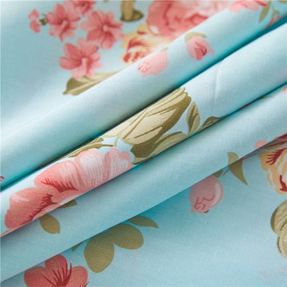 Anais Romantic Floral Ruffled Cotton Bedding Set