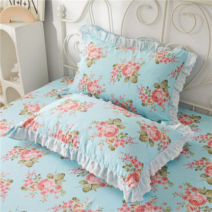Anais Romantic Floral Ruffled Cotton Bedding Set