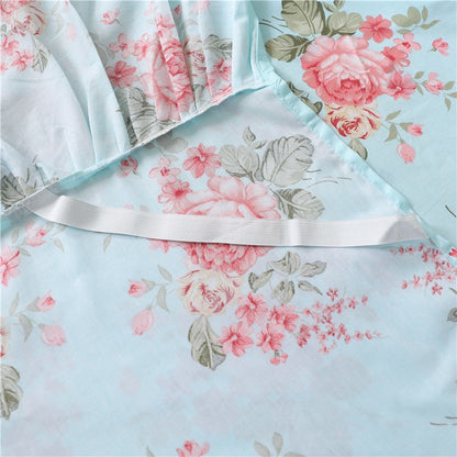 Anais Romantic Floral Ruffled Cotton Bedding Set