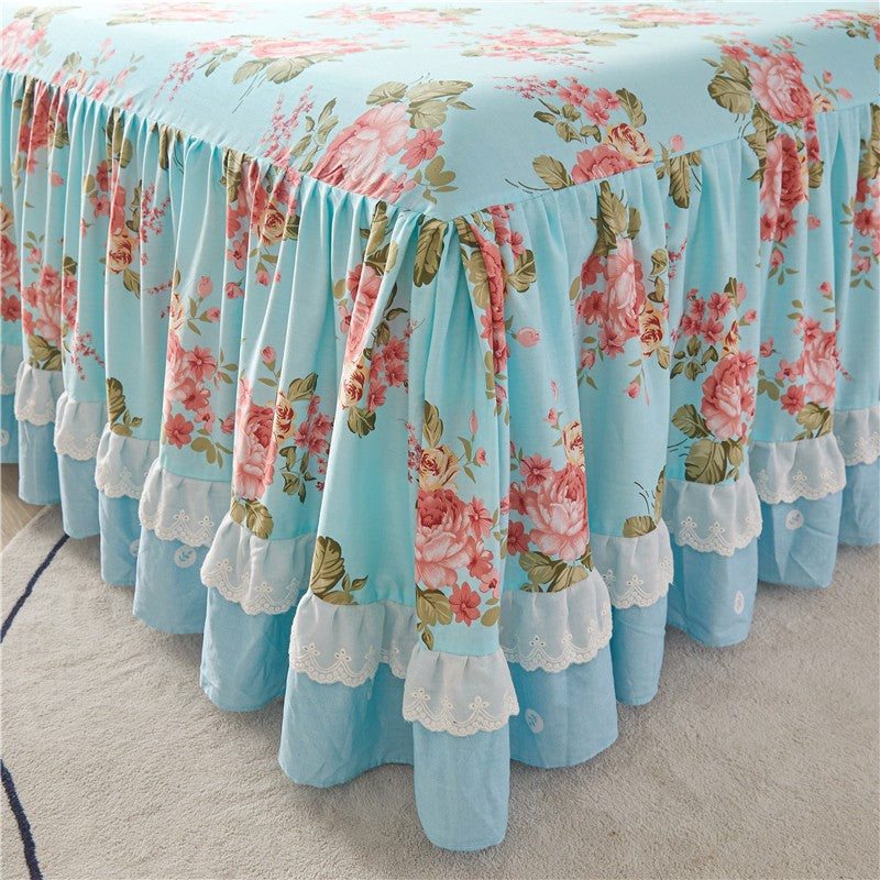 Anais Romantic Floral Ruffled Cotton Bedding Set