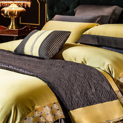 Amarilla Luxury Embroidered Egyptian Cotton Satin Bedding Set